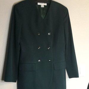 Vintage Jones New York dark green women's 2pc pants suit w/jacket size 6